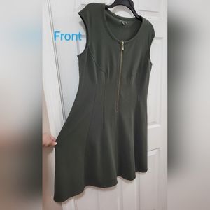 Roz & Ali, Olive Green Sleeveless Midi Dress - Woman's 16